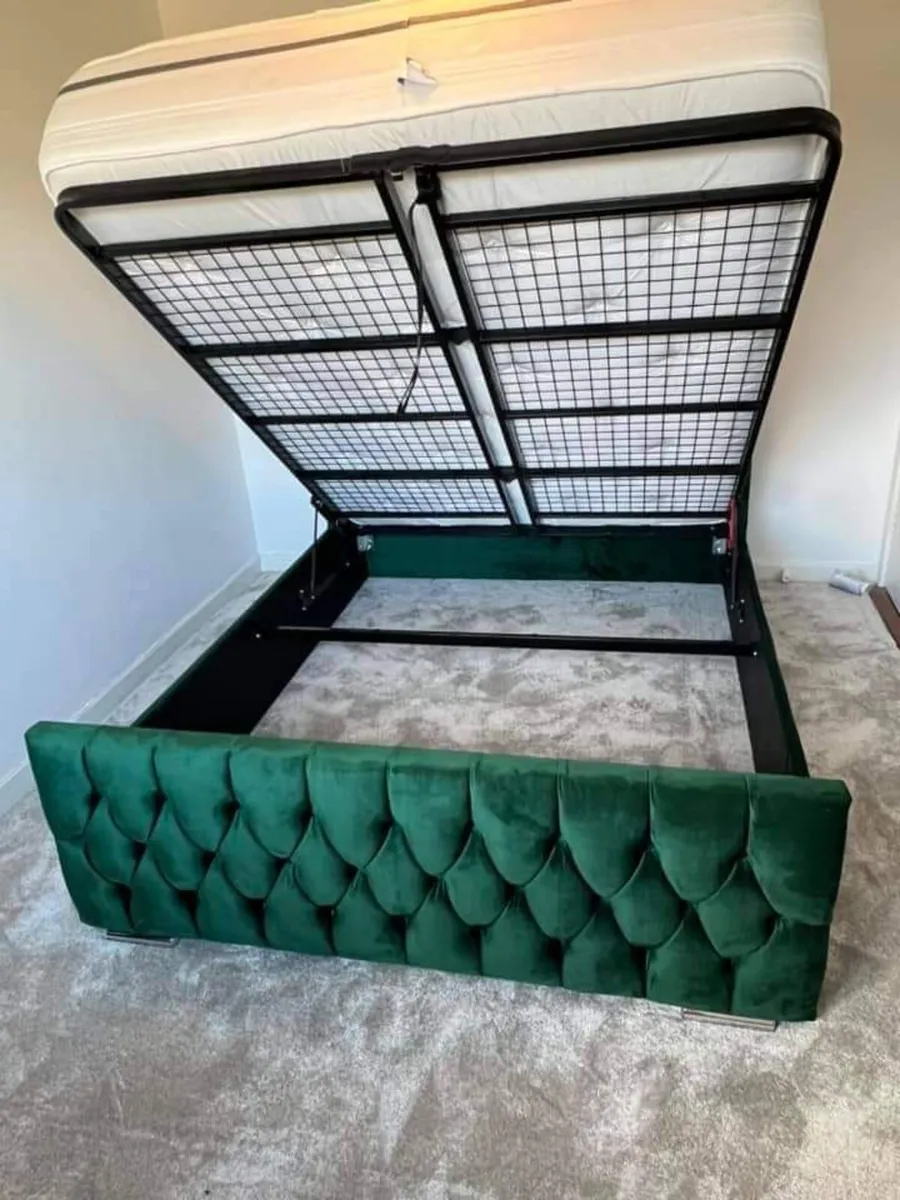 Double & King Size Bed Frame With Mattress Opt - Image 2