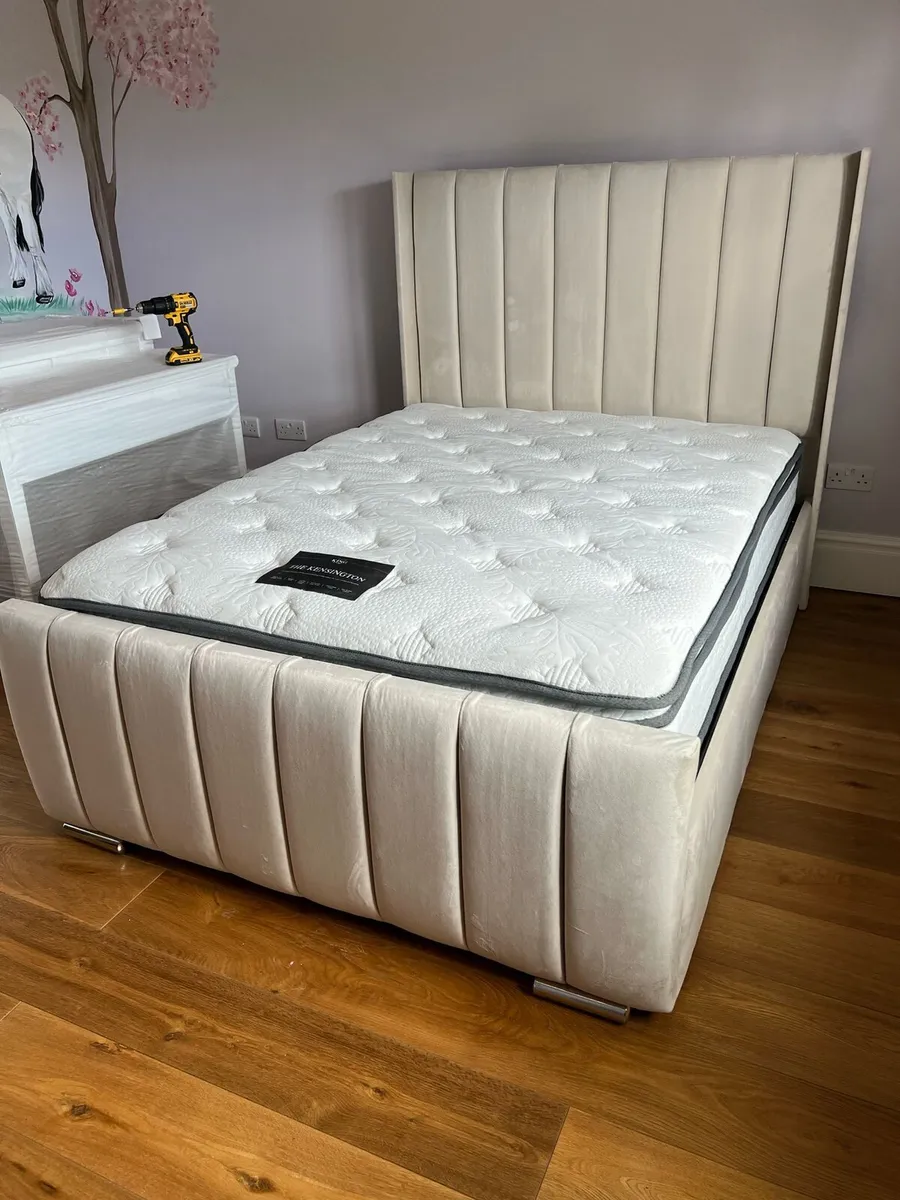 Double & King Size Bed Frame With Mattress Opt - Image 3