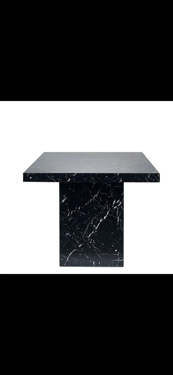 Black marble effect kitchen table - Image 3