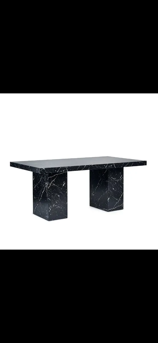 Black marble effect kitchen table - Image 2