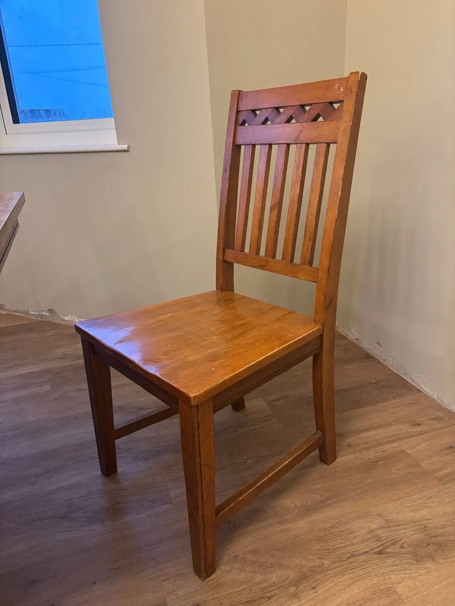 Wooden Kitchen Table and Six Chairs - Image 4