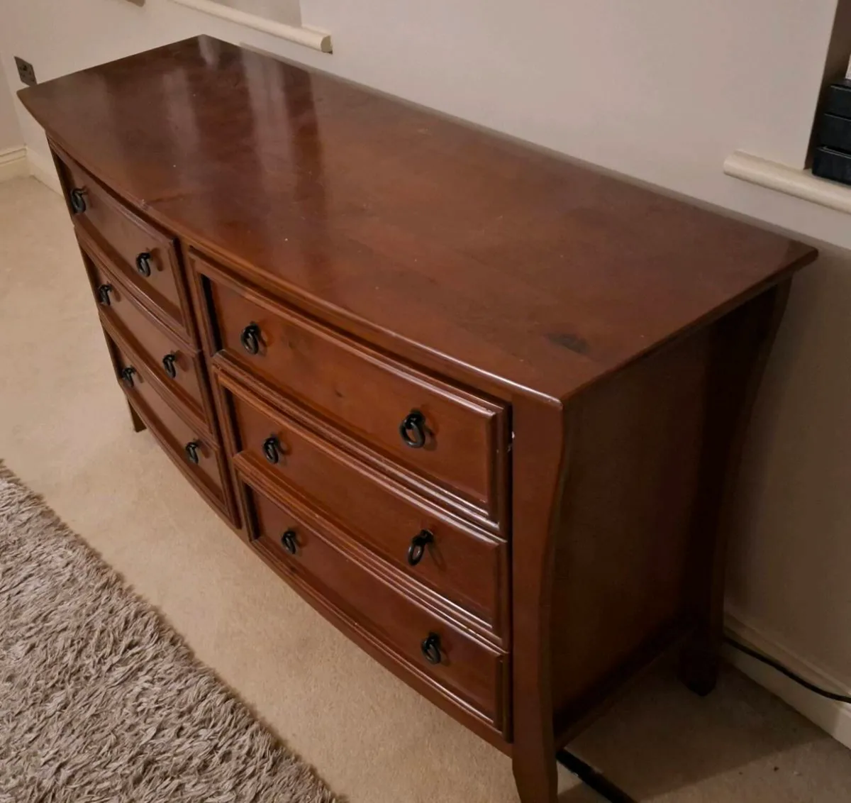 Mahogany Bedroom Set, Bed, Dresser, lockers - Image 4