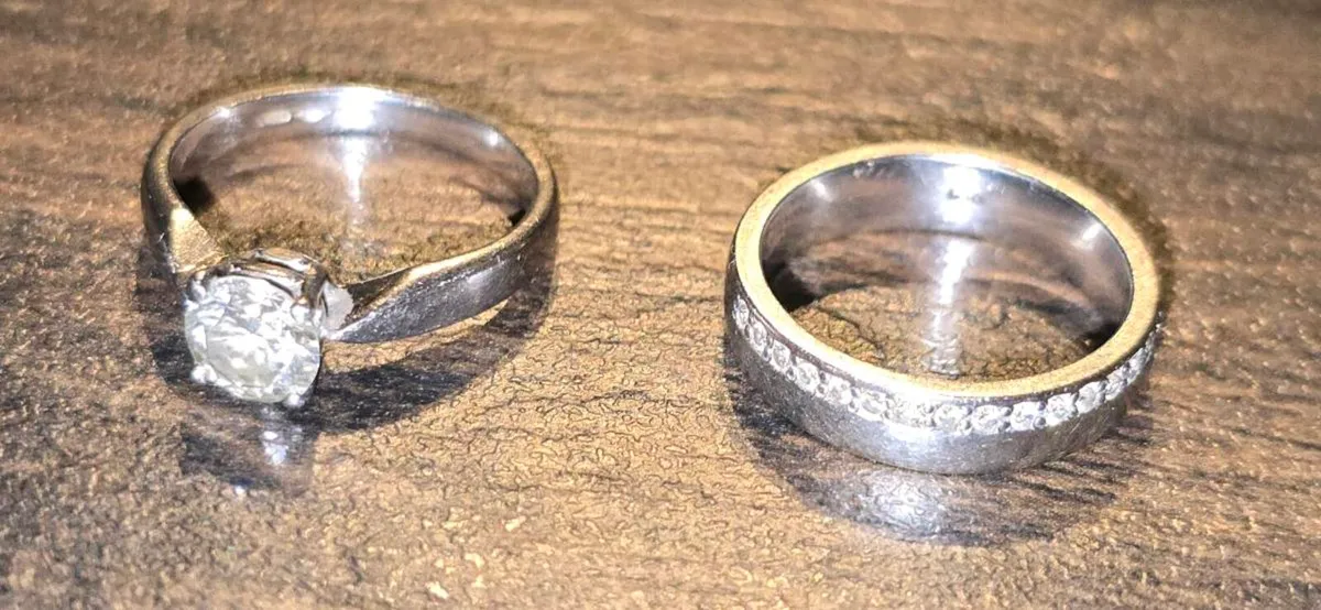 Platinum Engagement (.70ct) and Wedding Ring - Image 2