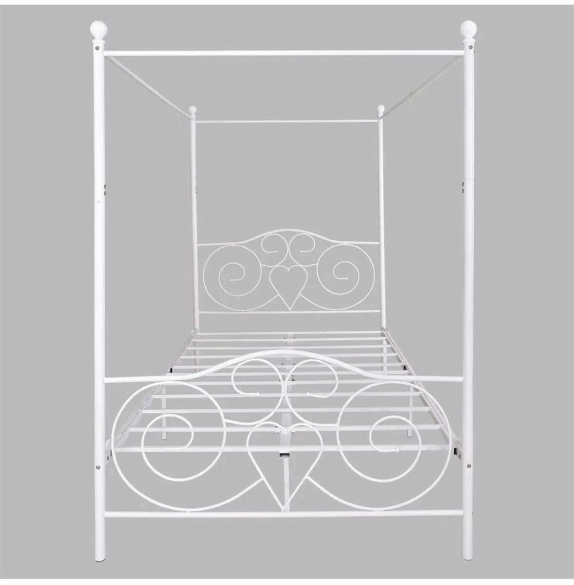 Double Canopy Bed Frame with Vintage Headboard & F - Image 4