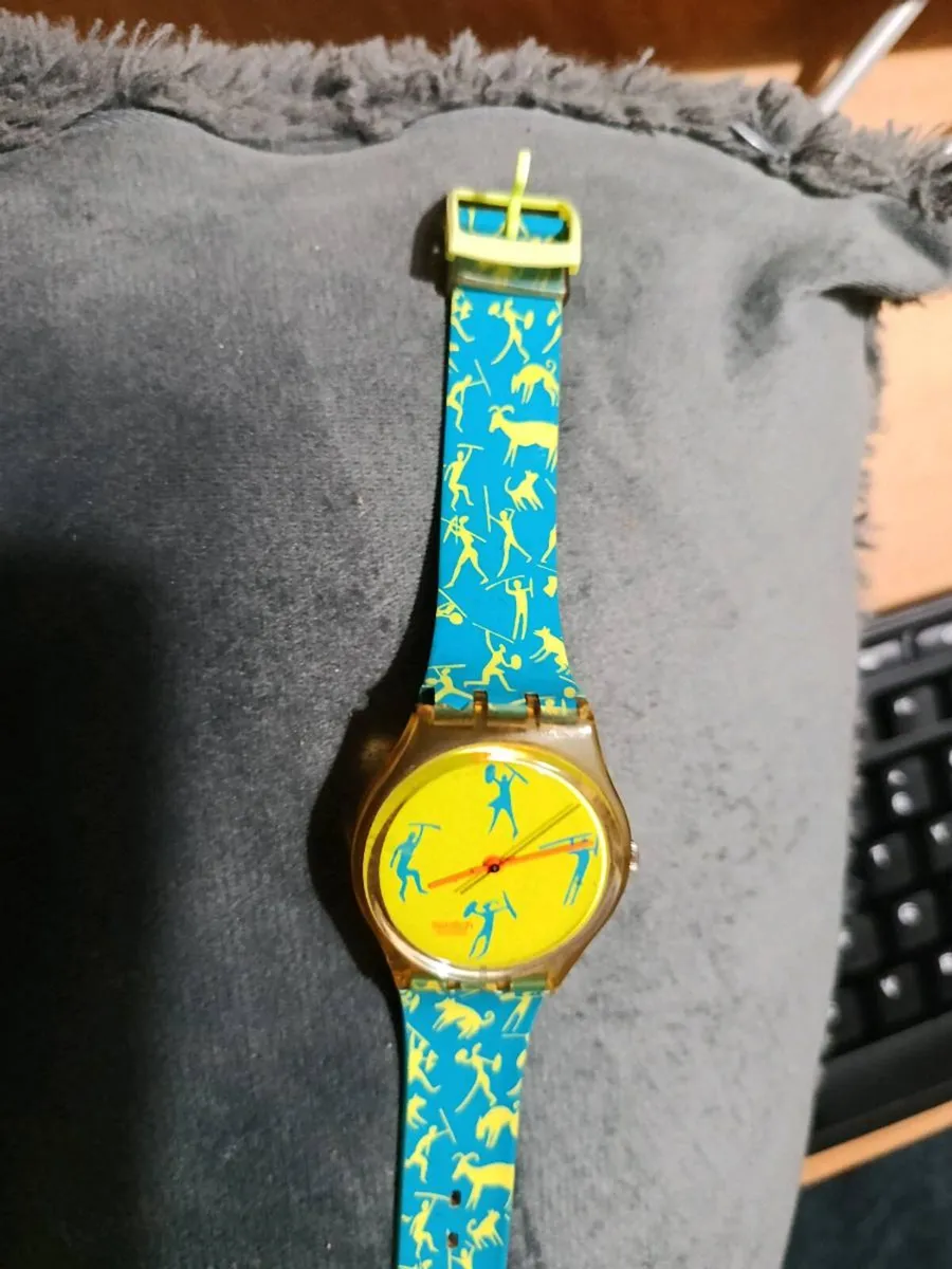 Vintage 1990 Swatch Watch African Can GK120 Retro - Image 3
