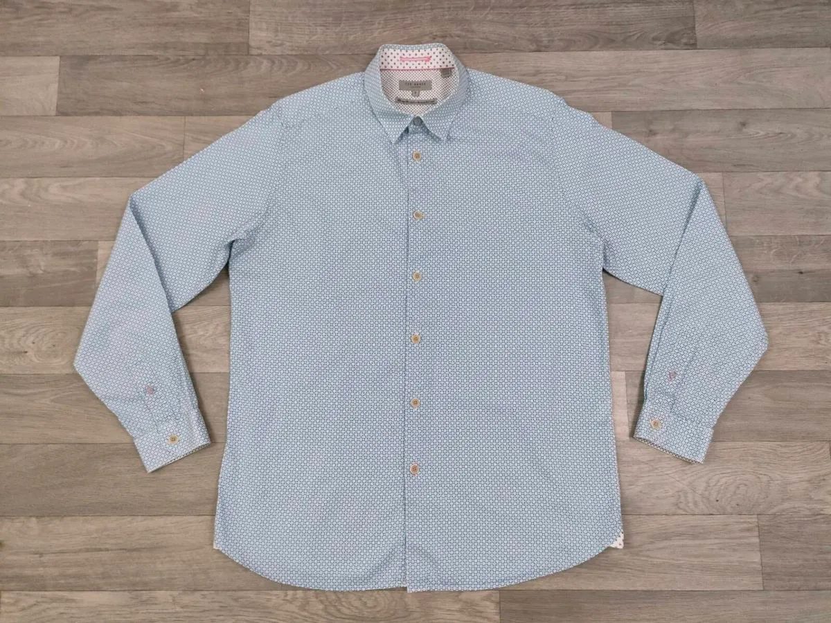 Ted Baker Button Down Patterned Shirt Mens Large - Image 1