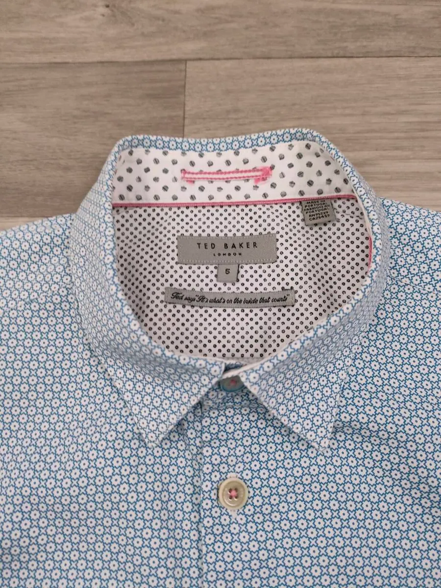 Ted Baker Button Down Patterned Shirt Mens Large - Image 4