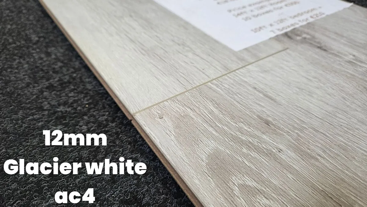 Glacier White 12mm Narrow Plank Laminate - Image 2