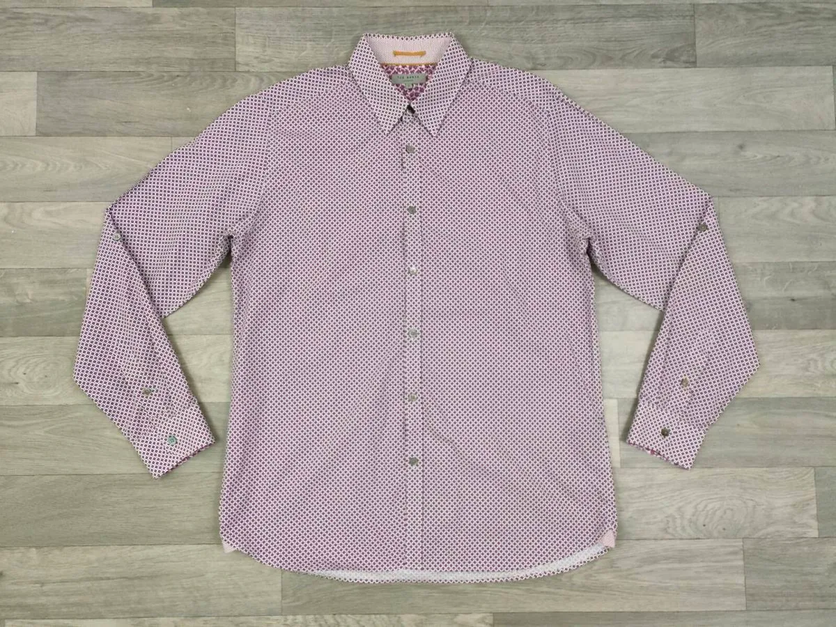 Ted Baker Button Down Patterned Shirt Mens Large - Image 1
