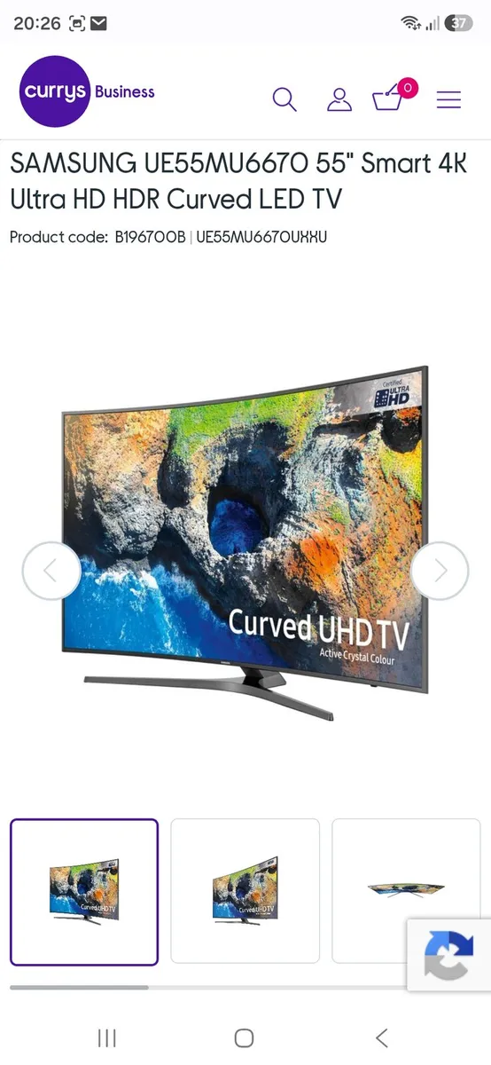 Samsung curved 55  UE55MU6670 - Image 2