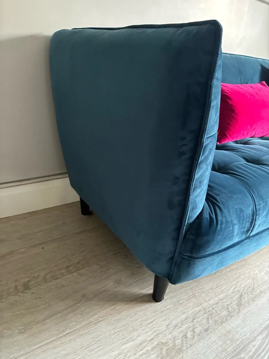 Blue Teal 3 seater sofa - Image 3
