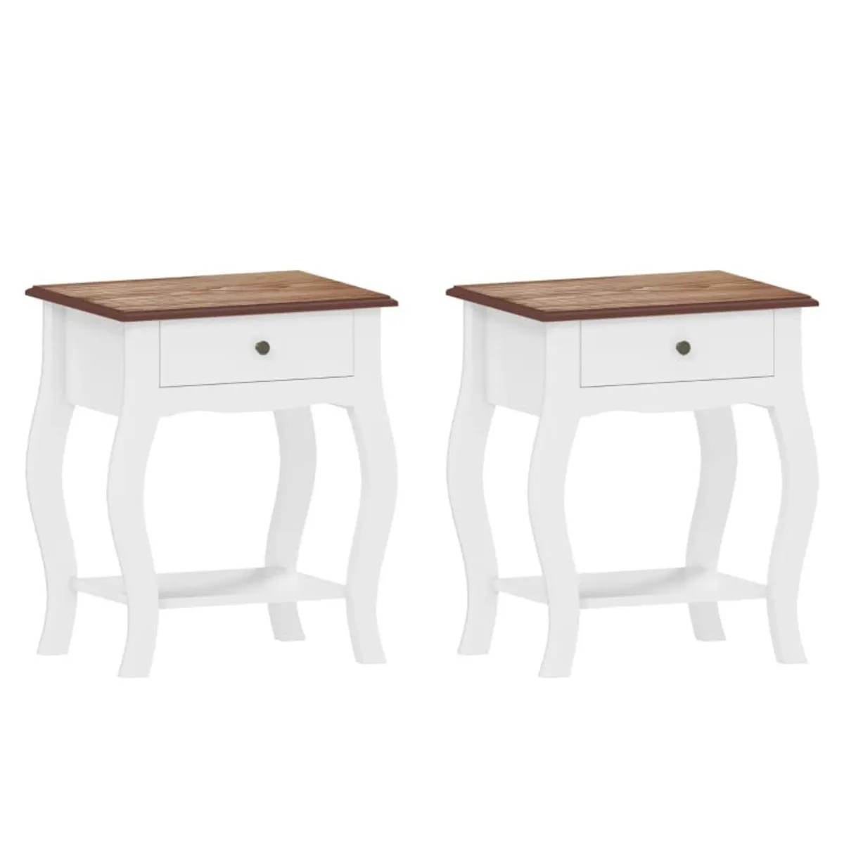 2pcs Bedside Tables with Drawer, French Style Beds - Image 1