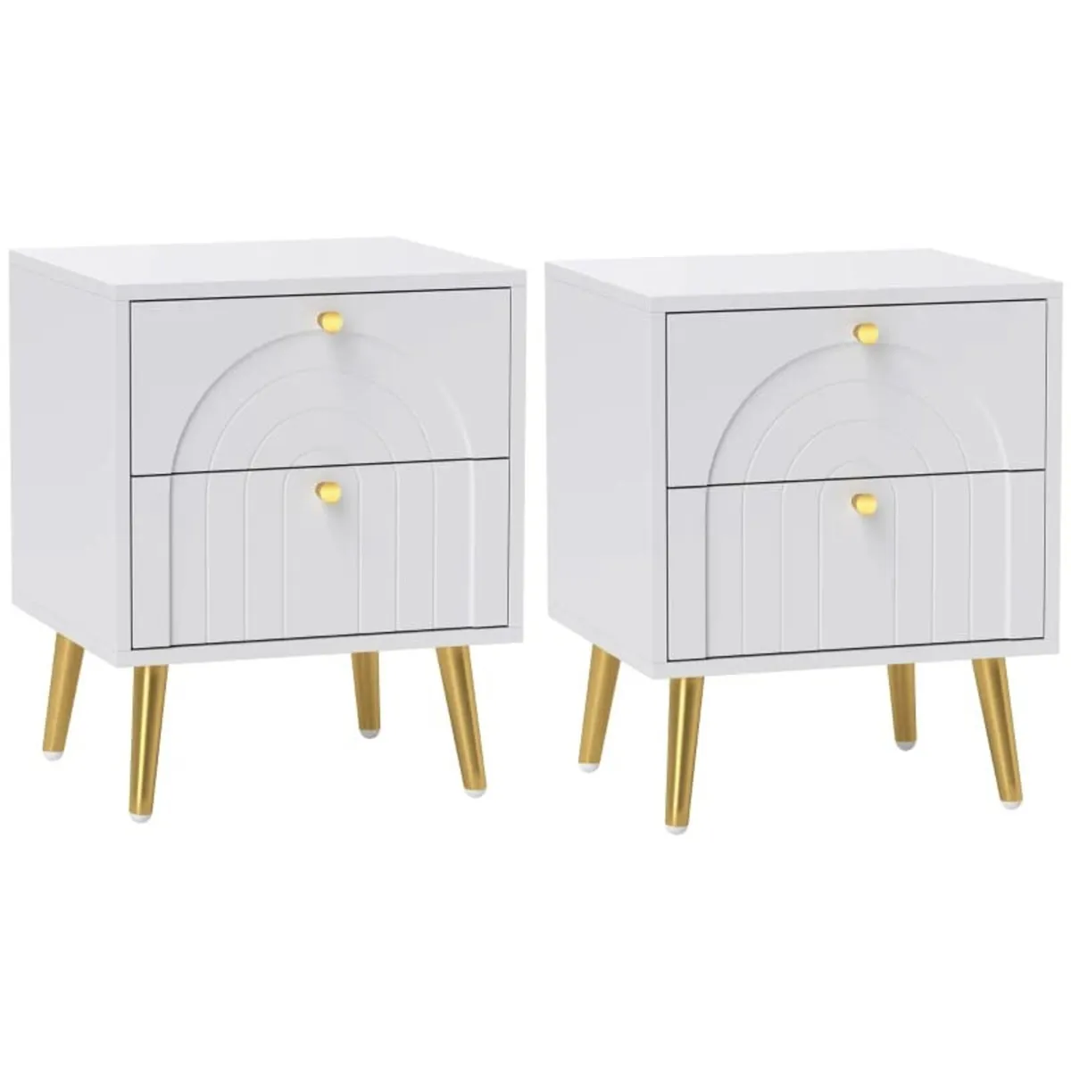 2-Drawer Bedside Table Set of 2 - White

Features: - Image 1
