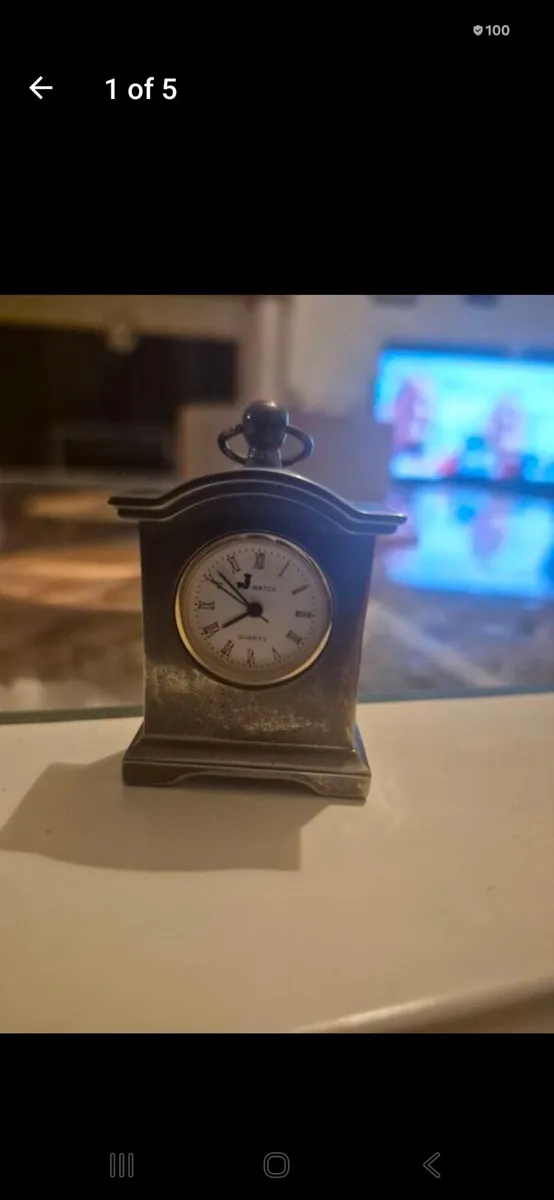 Antique Japanese movement miniature clock - Image 1