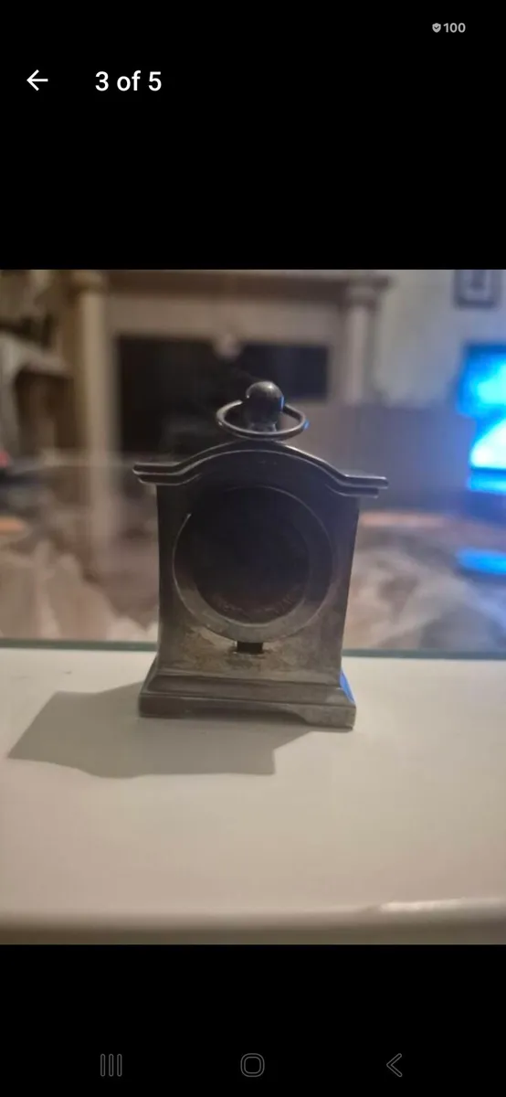 Antique Japanese movement miniature clock - Image 3