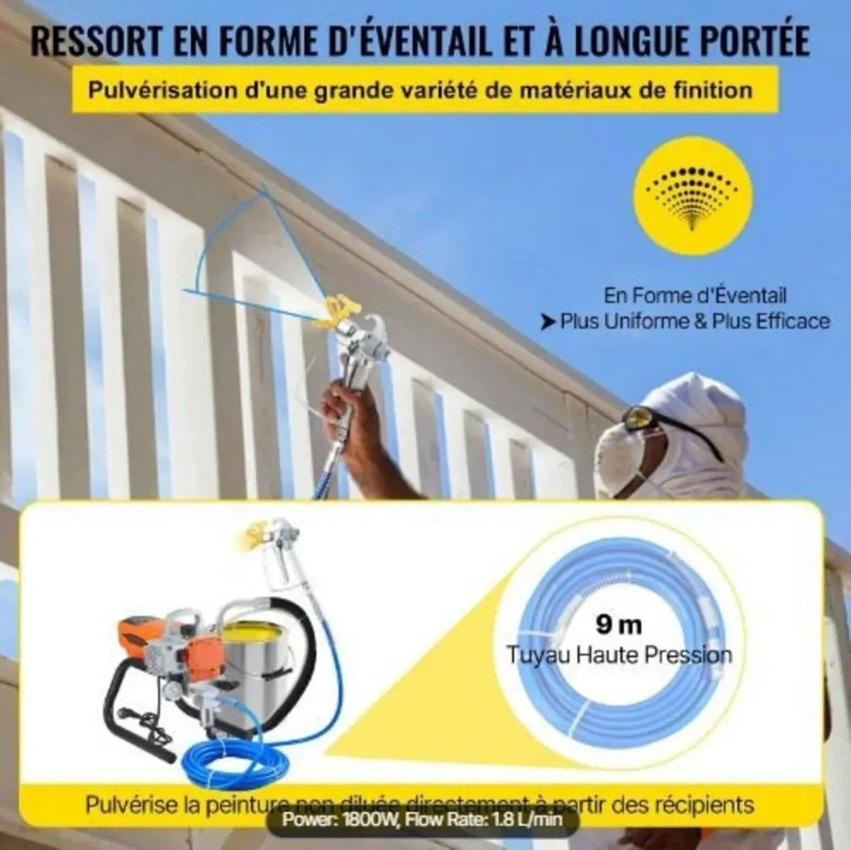 Airless Paint Sprayer 1800W High Pressure - Image 4