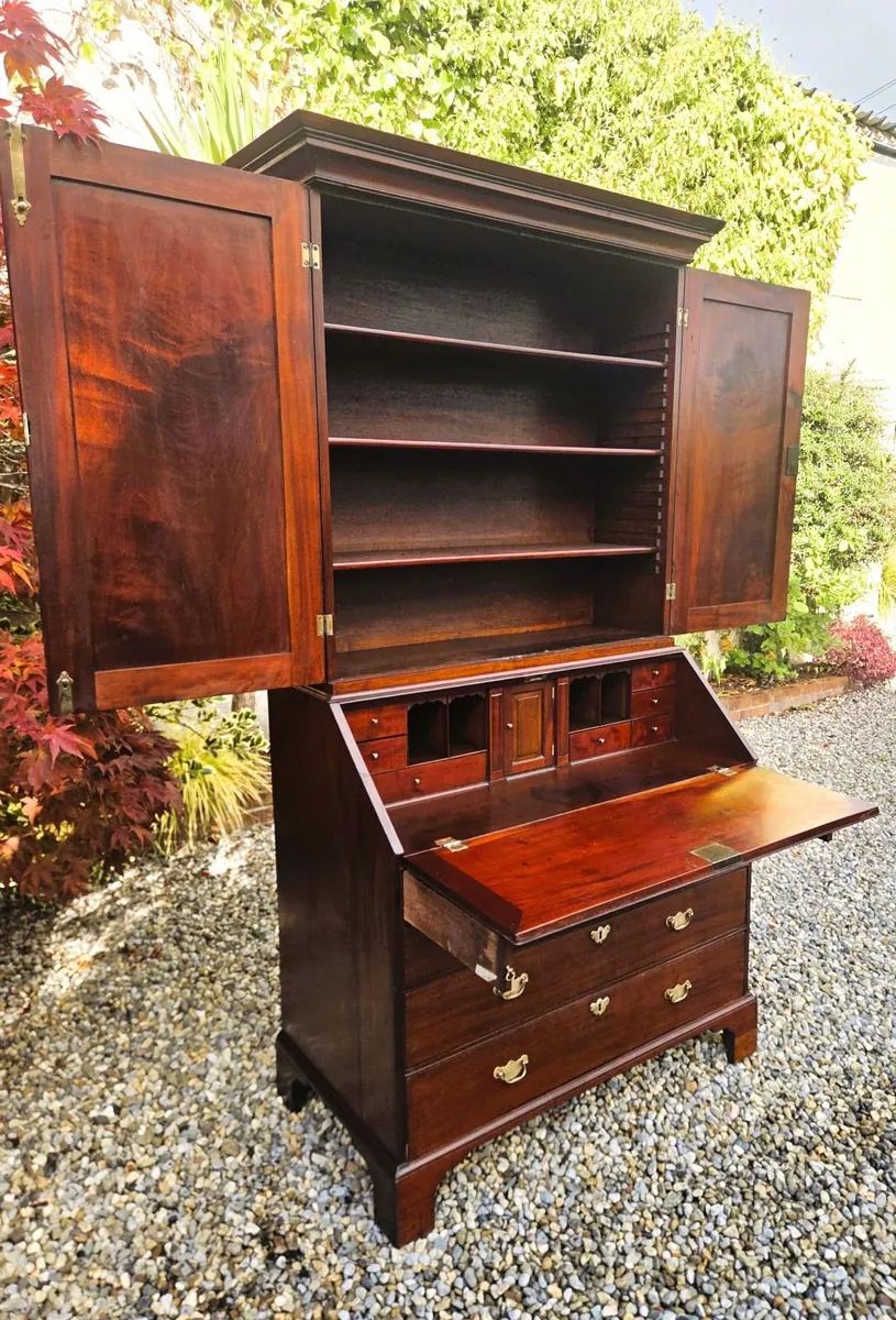 Georgian Mahogany Bureau Bookcase - Circa 1800 - Image 2