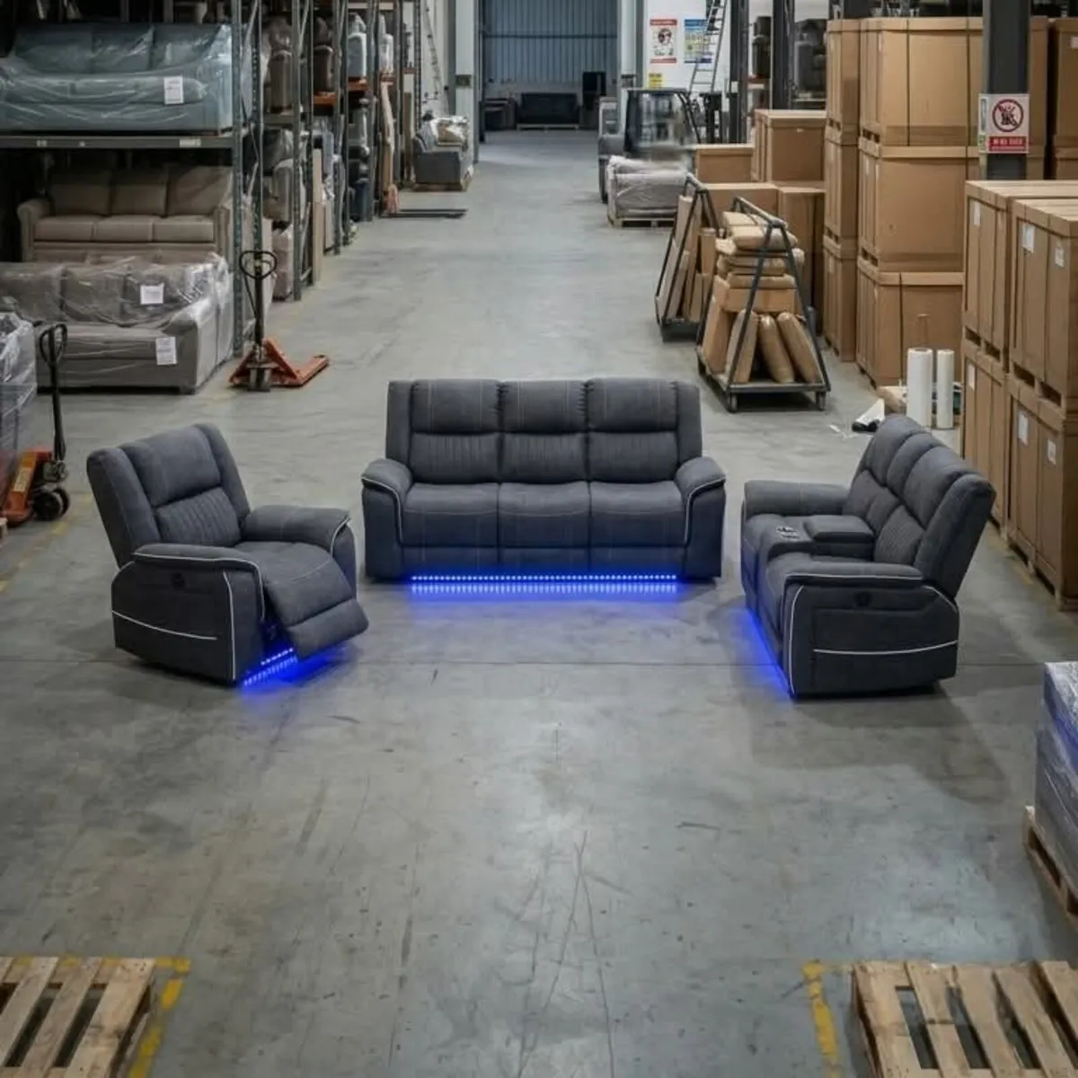 Hannan 3+2 Seater Micro Fabric Recliner Sofa Set - Image 2