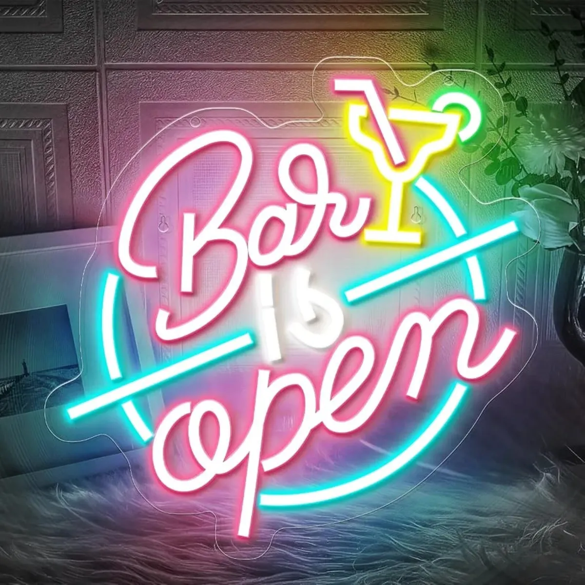 Bar Open Neon Light Sign, Open Beer LED Light Up S - Image 1