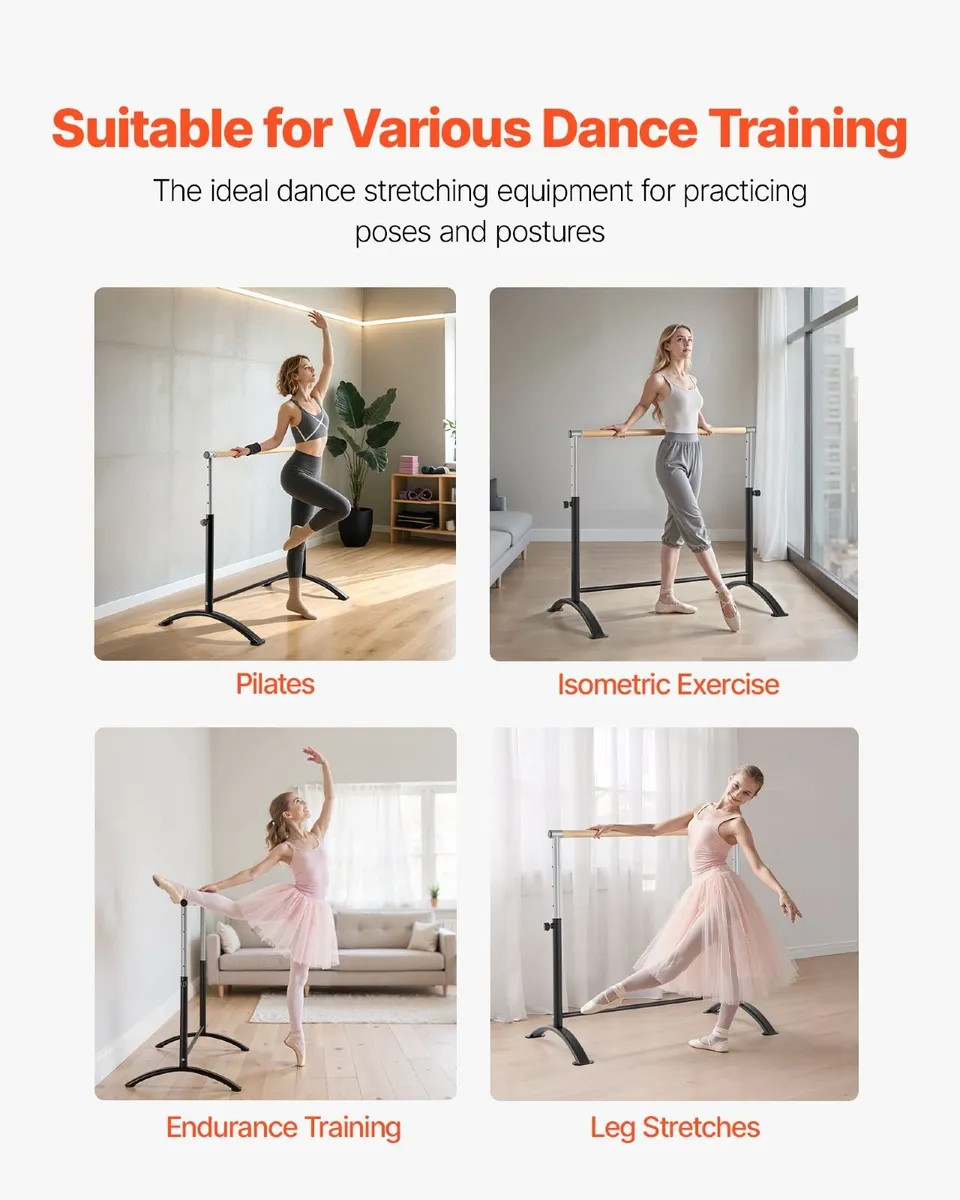 Freestanding Ballet Barre, Adjustable 28-44 in - Image 3