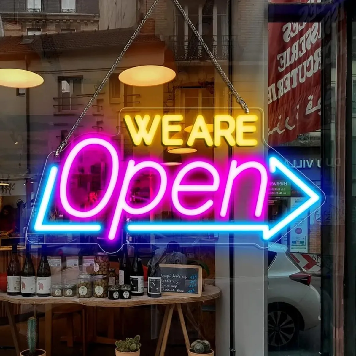 LED Neon WE ARE Open Sign, 16" x 7.8" Open Sign fo - Image 1