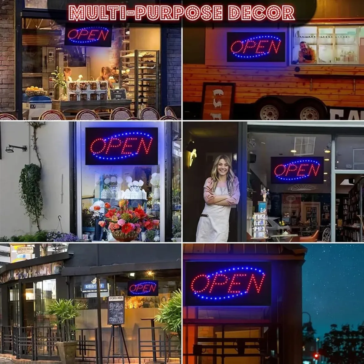 LED Neon Open Sign, Flashing Shop Window Light for - Image 2