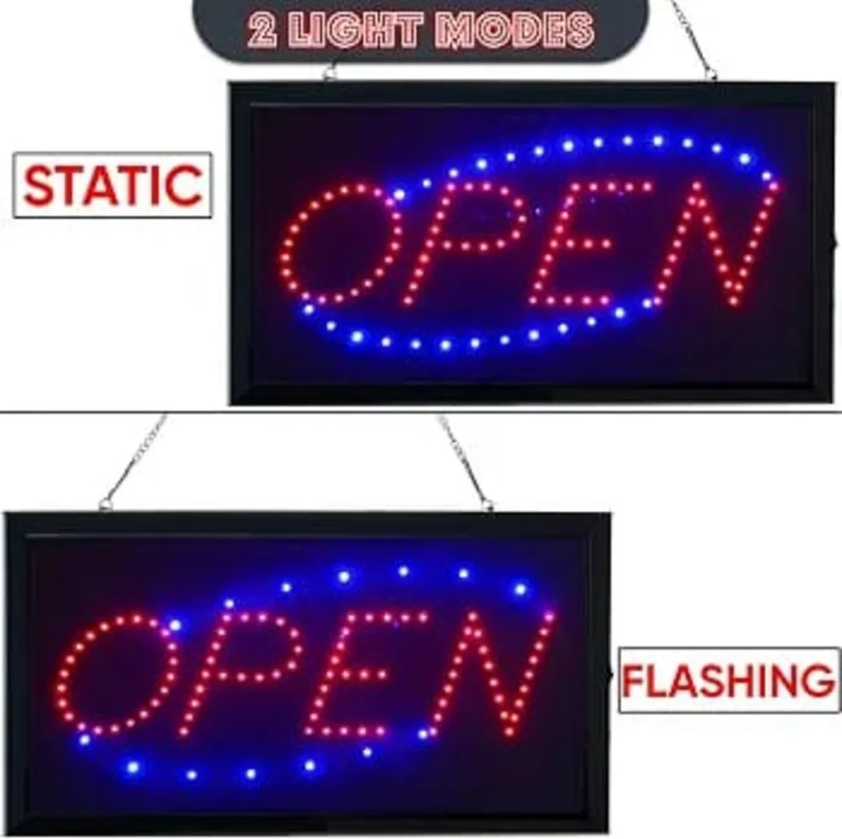 LED Neon Open Sign, Flashing Shop Window Light for - Image 3