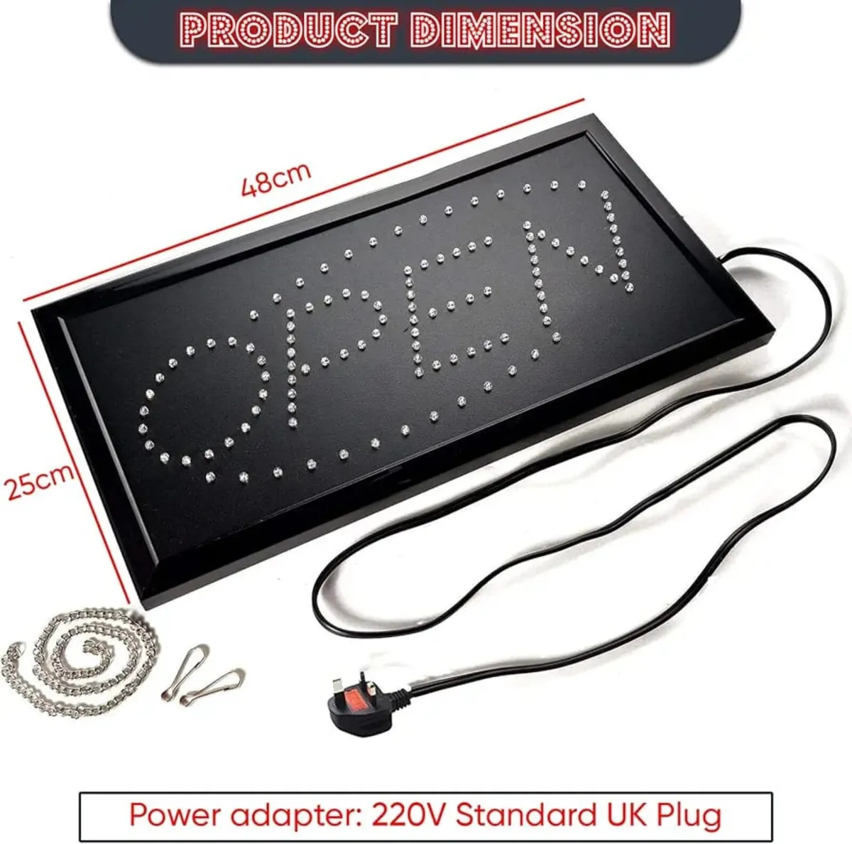LED Neon Open Sign, Flashing Shop Window Light for - Image 4