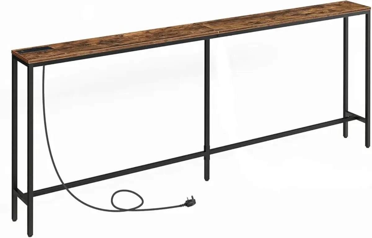 Console Table with Power Outlet, 200 cm Narrow Sof - Image 1