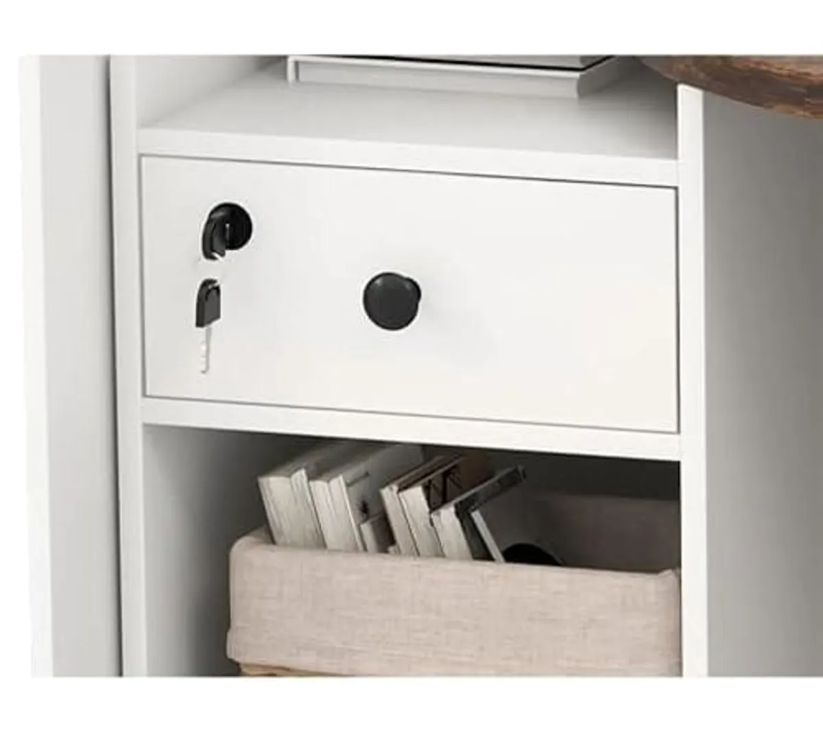 Reception Desk, Front Counter Desk with Lockable D - Image 2