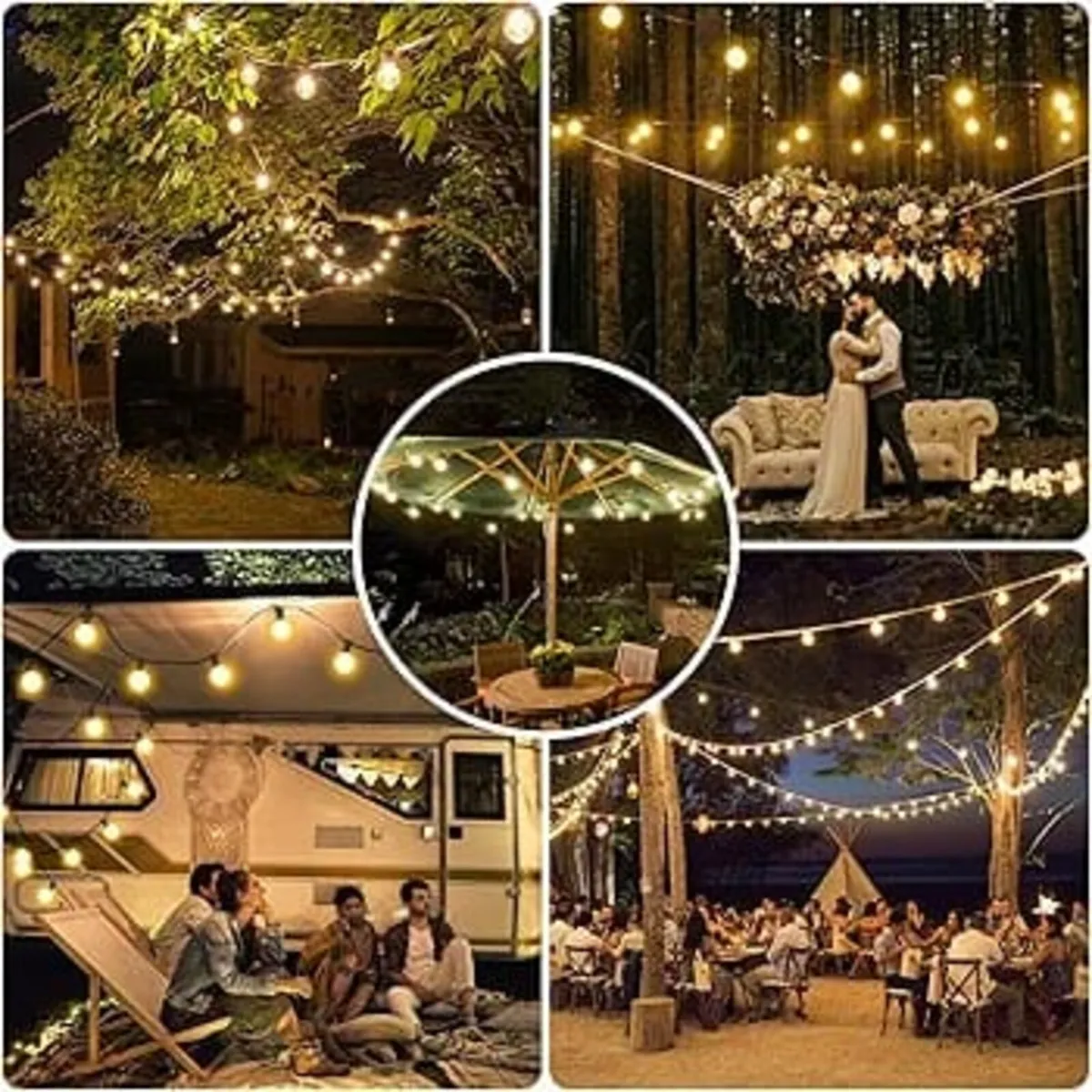 Garden Outdoor Lights Mains Powered - 100ft 30M Fe - Image 2