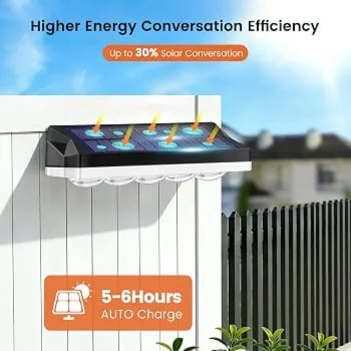 Solar Fence Lights Outdoor, 4 Pack Solar Lights Ou - Image 3
