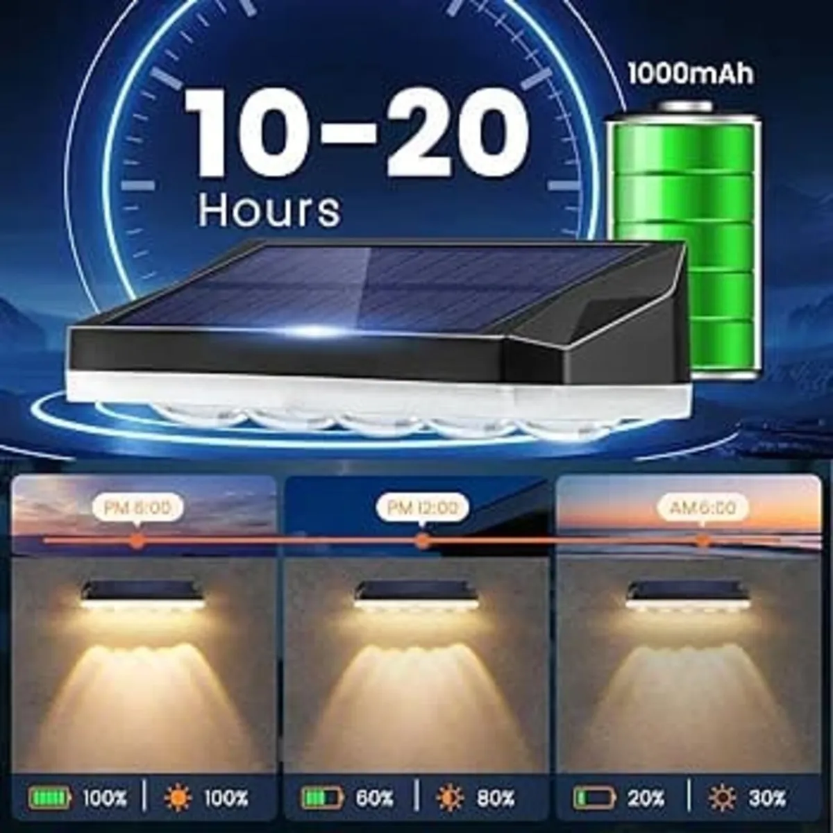 Solar Fence Lights Outdoor, 4 Pack Solar Lights Ou - Image 4