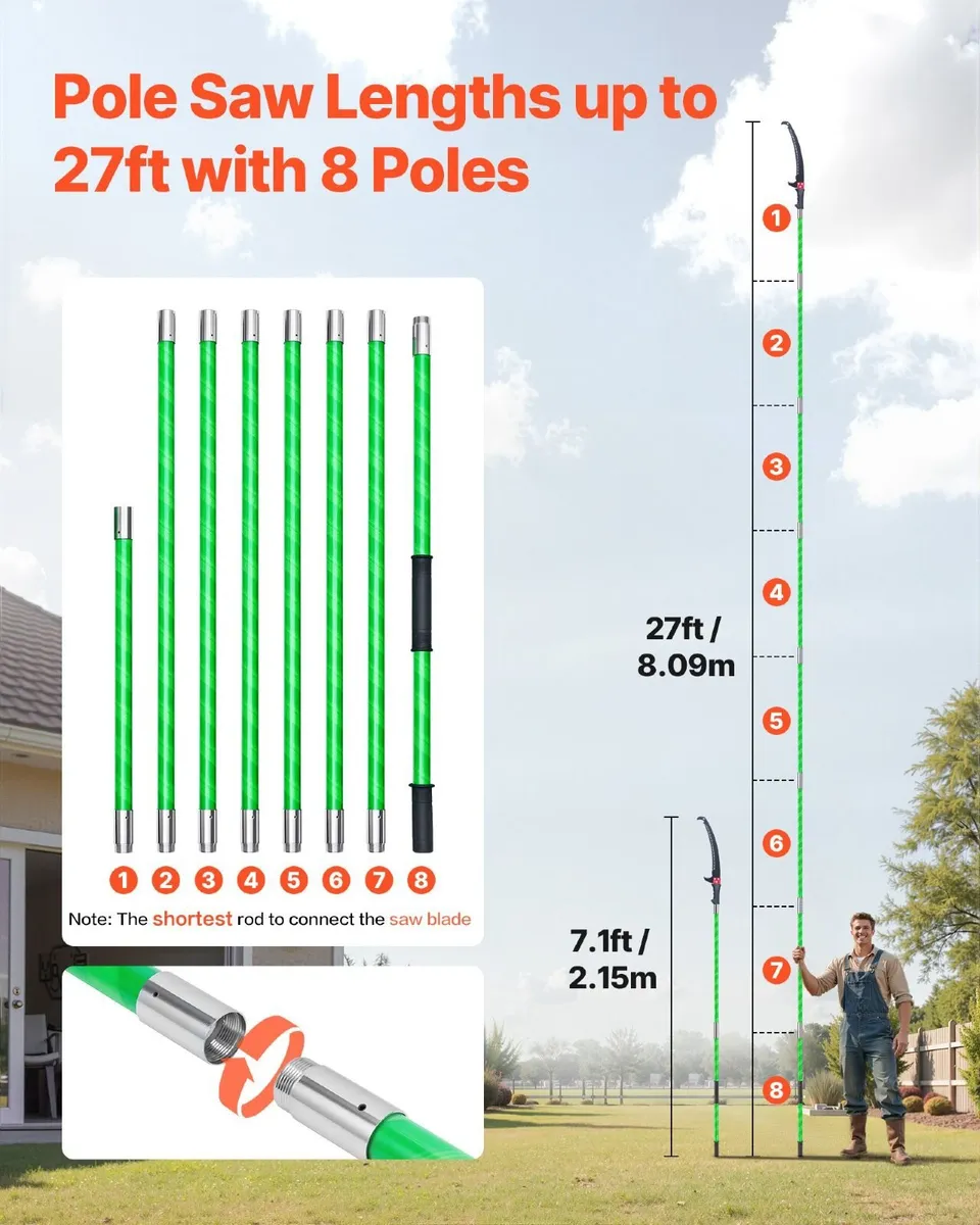 27ft Extendable Manual Pole Saw - Image 2