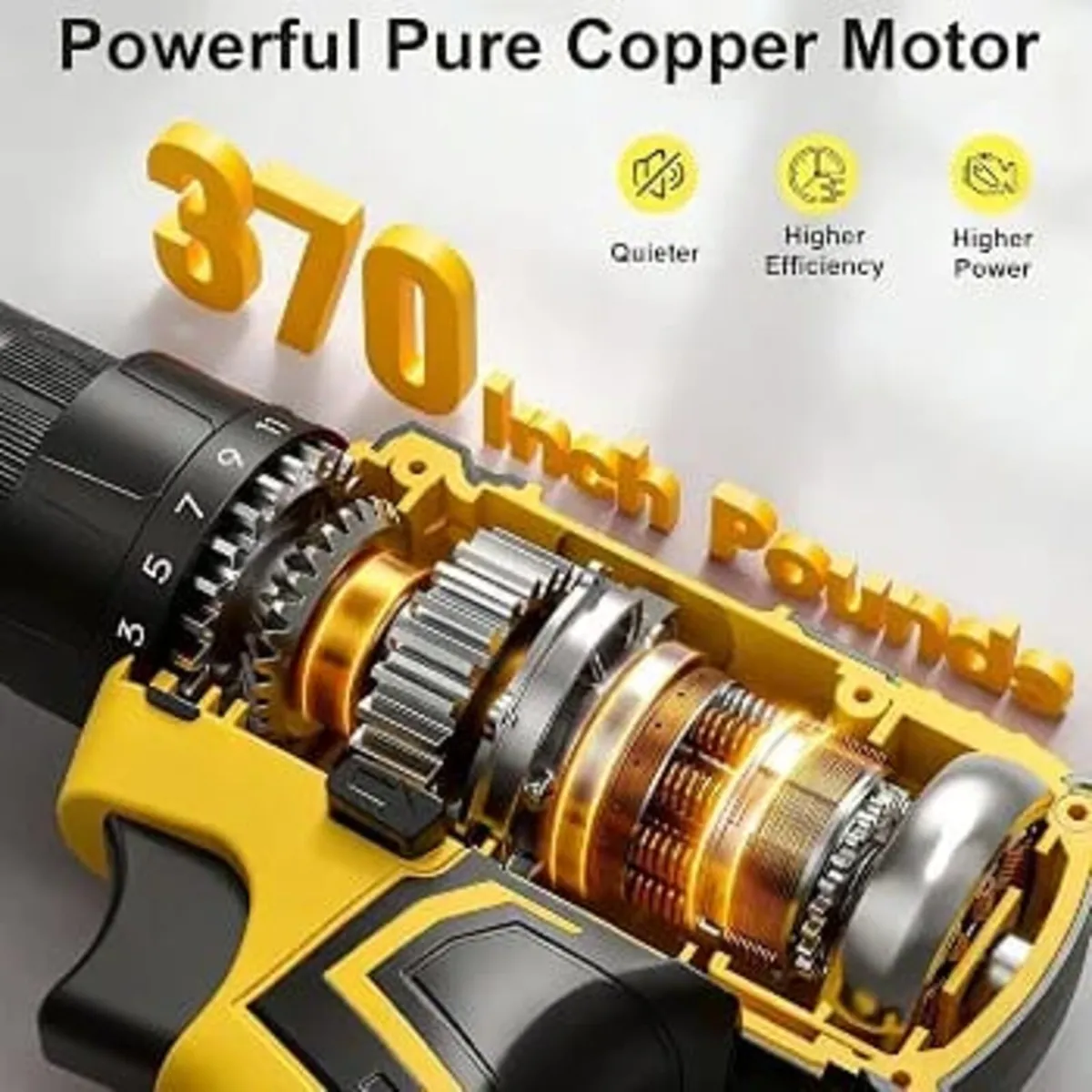 20V Cordless Drill Set, Power Drill bit Sets, Hand - Image 2