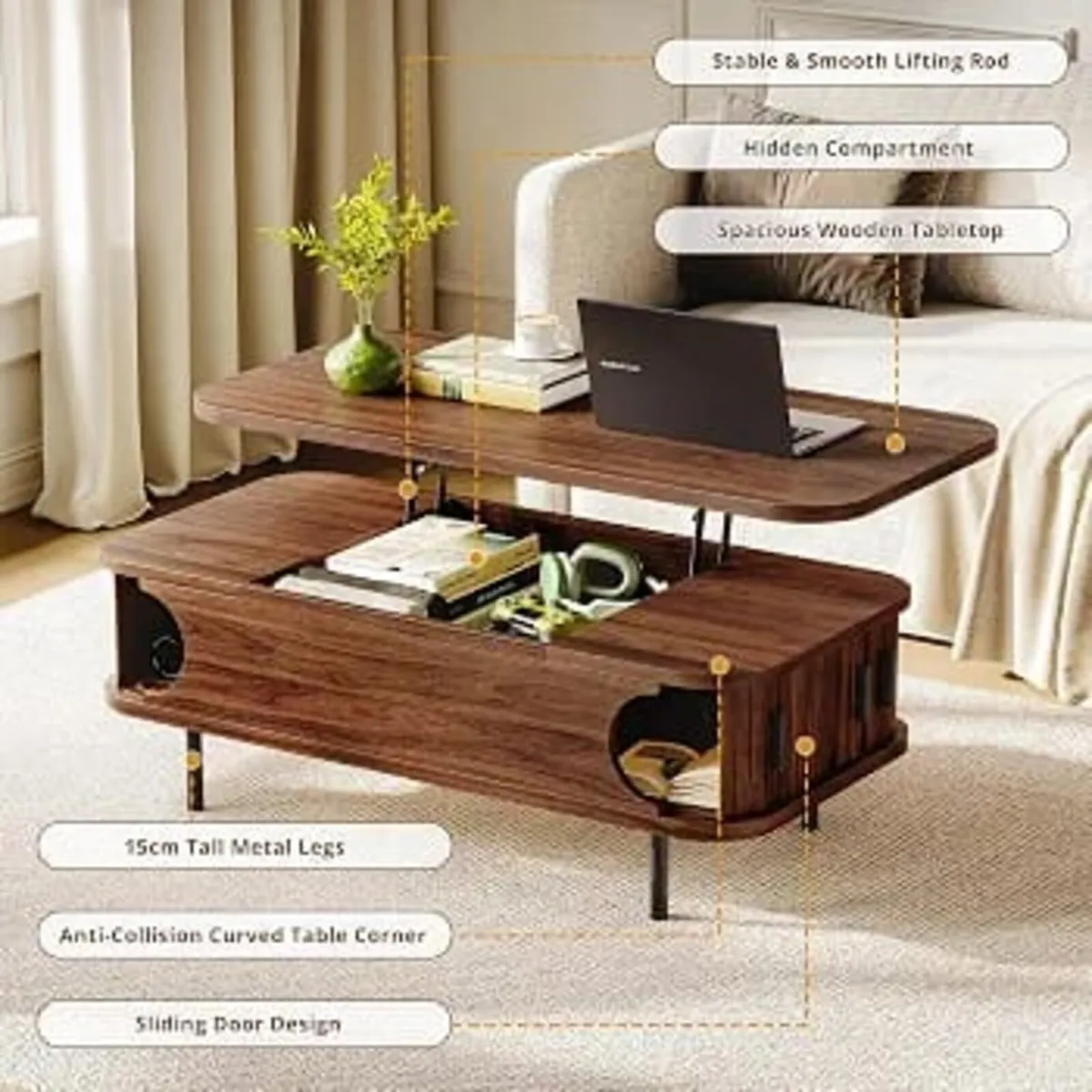 Coffee Table with Storage, Lift Top Coffee Tables - Image 2