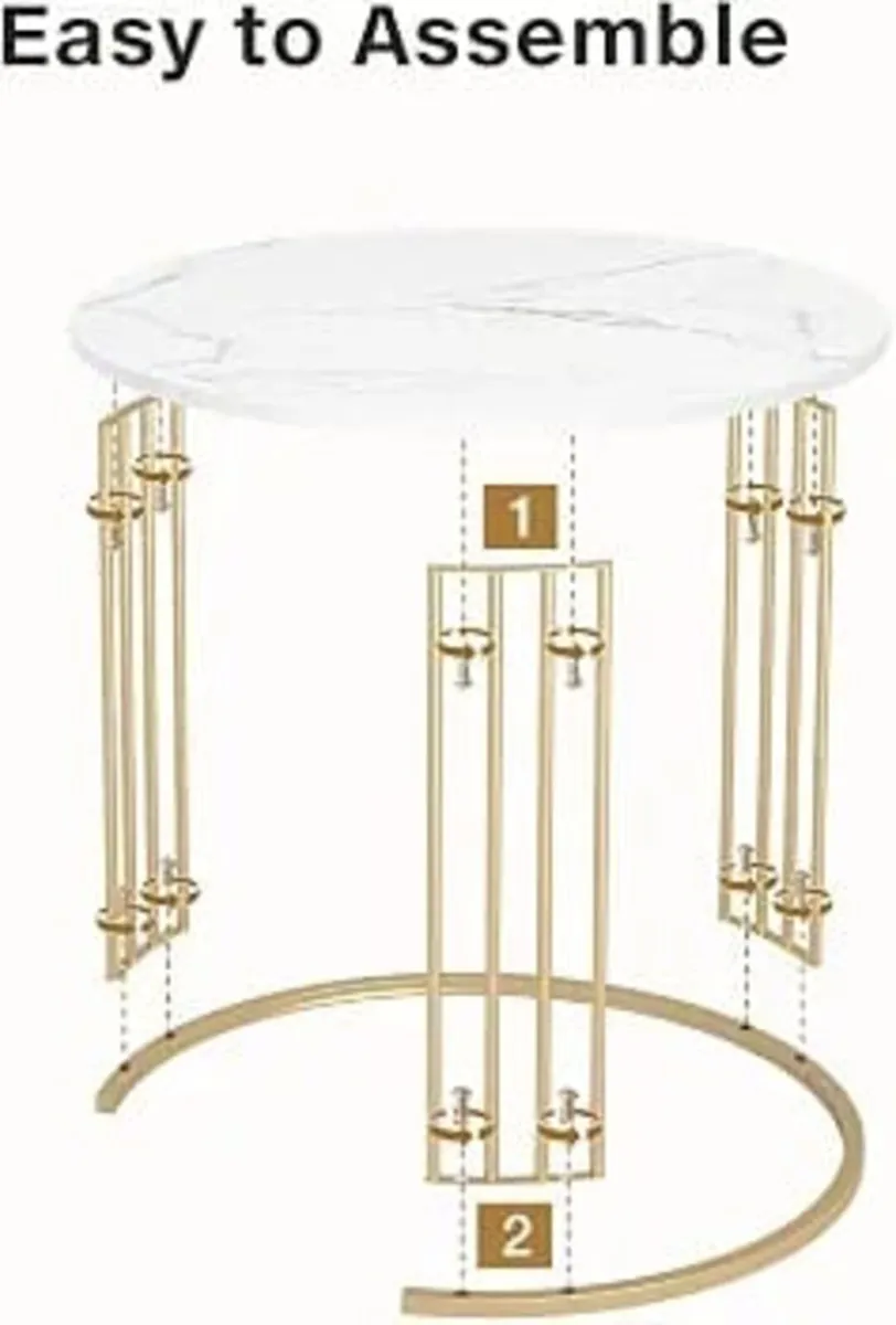 Nesting Coffee Table Set of 2, Round Table, Modern - Image 3