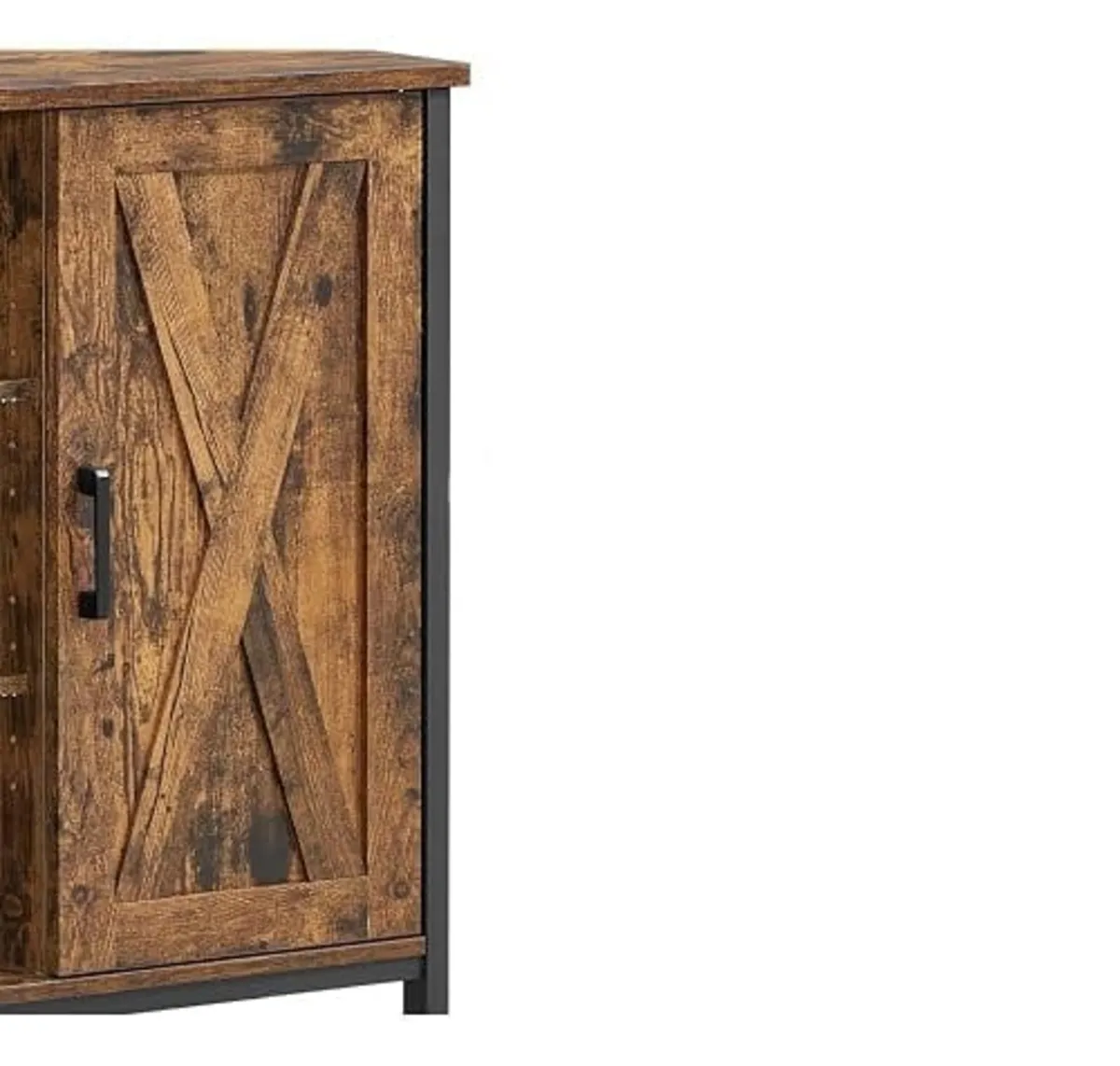 Buffet Table, Sideboard with Cupboard, Barn Doors - Image 3