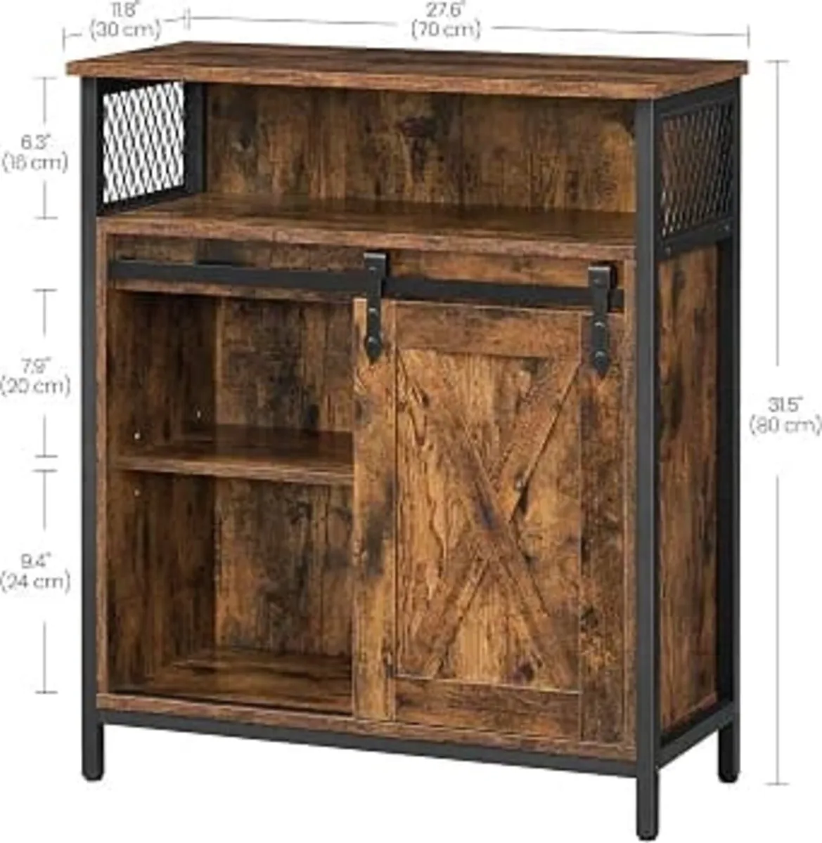 Storage Cabinet, Sideboard, with Sliding Barn Door - Image 4
