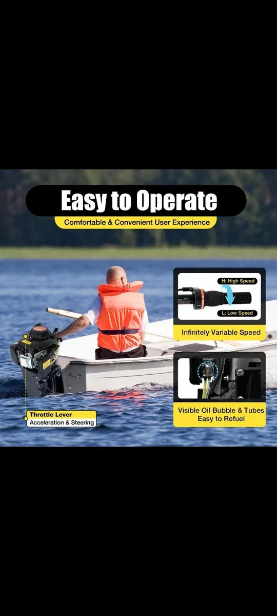 Hangkai outboard motor, 4-stroke 4hp - Image 3