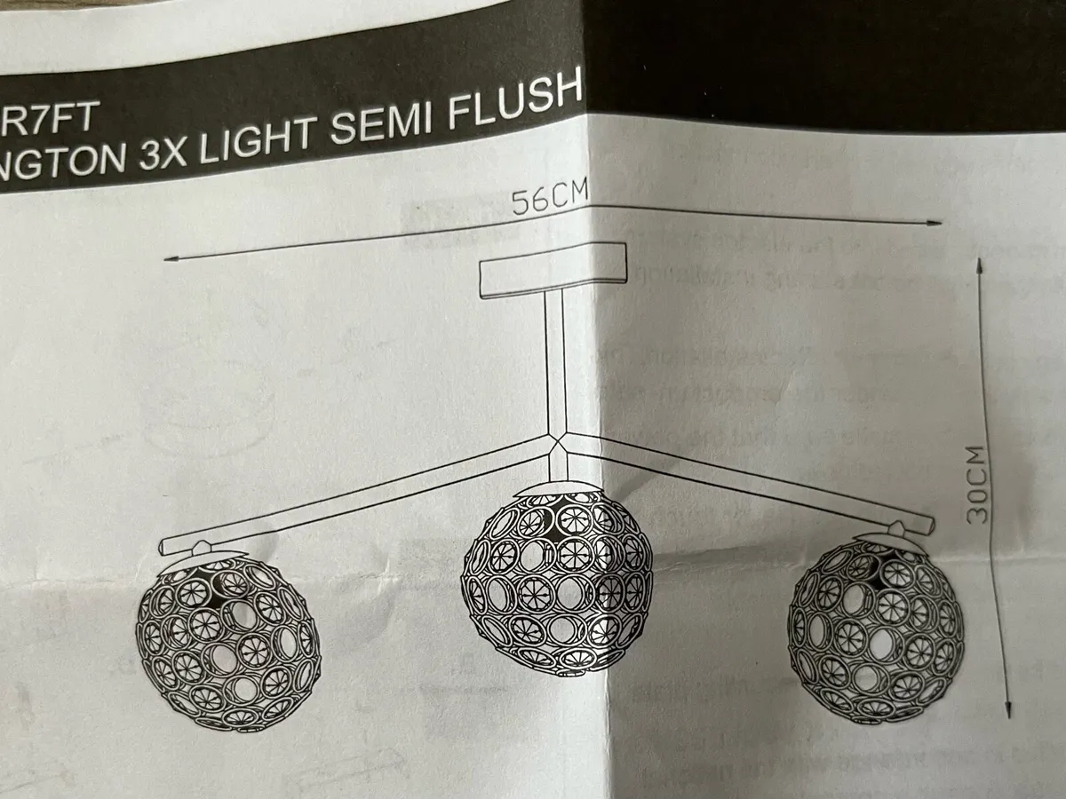 Lovely New Ceiling Light with 3 Crystal Balls - Image 3