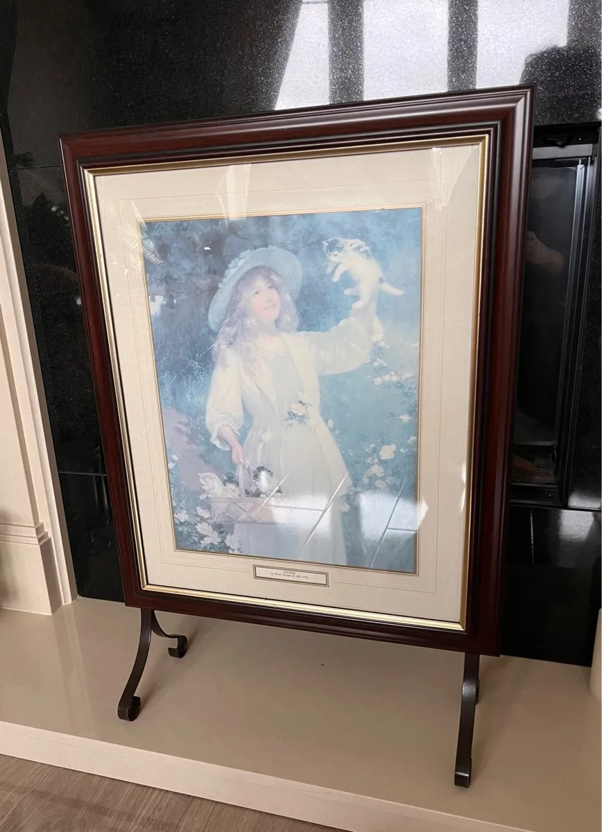 Mahogany Framed Picture Fire Screen - Image 3