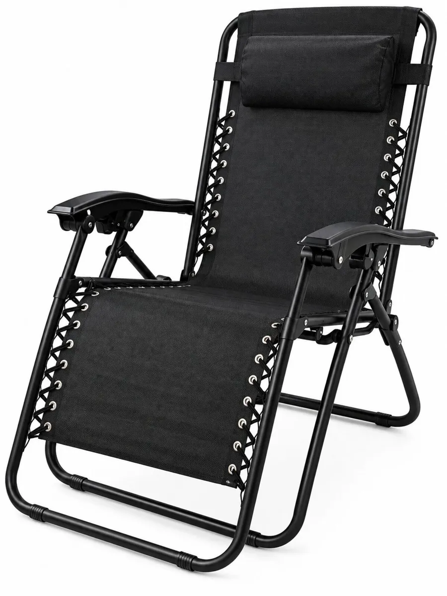 Black Zero Gravity Reclining Lounge Chair - Image 2