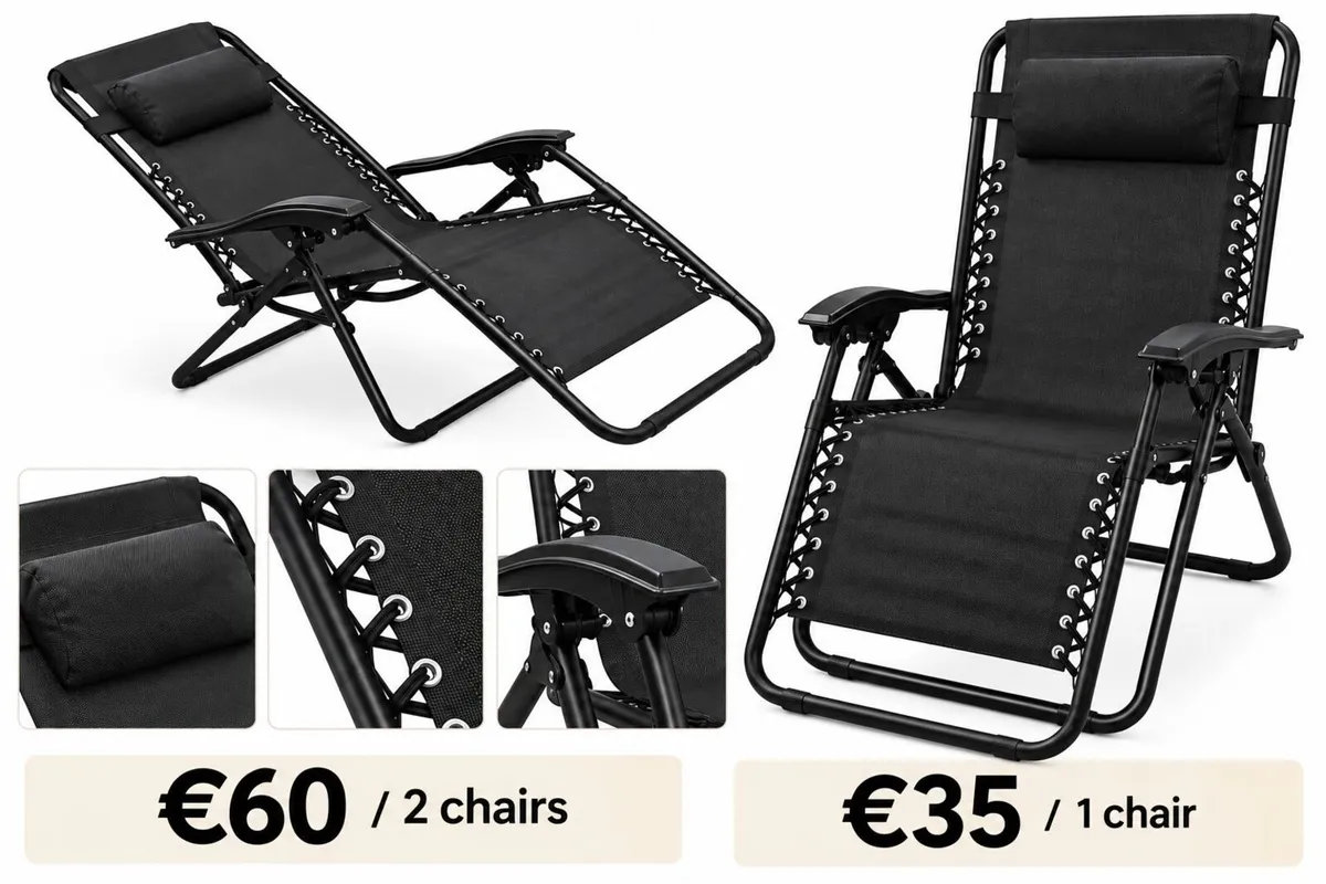 Black Zero Gravity Reclining Lounge Chair - Image 1