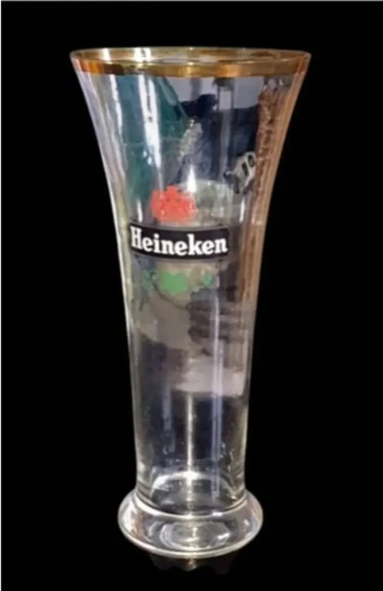 Pristine Vintage Heineken Pilsner Glass – Gold Rim - Image 1