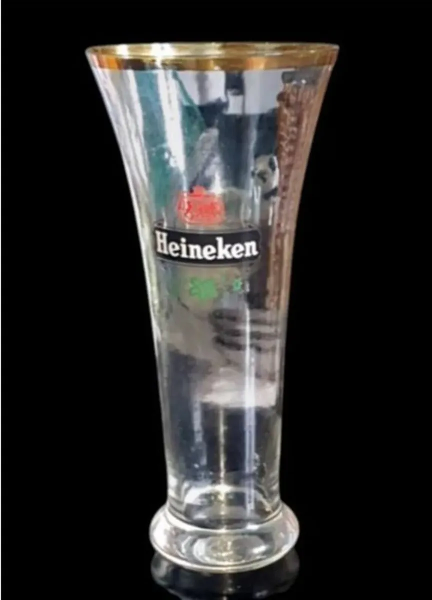 Pristine Vintage Heineken Pilsner Glass – Gold Rim - Image 3