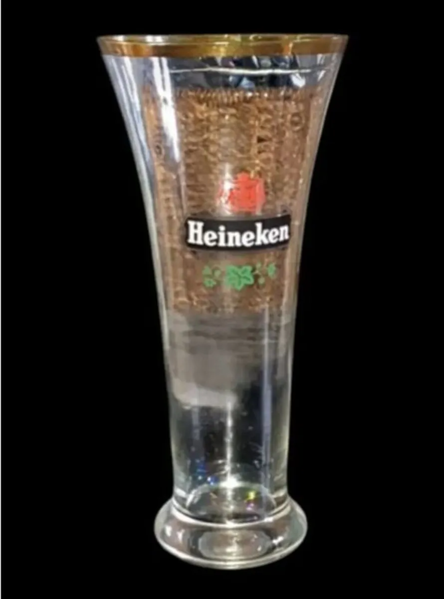 Pristine Vintage Heineken Pilsner Glass – Gold Rim - Image 4