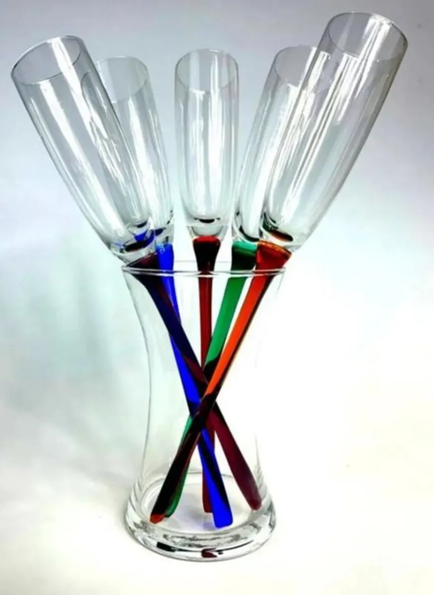 Vintage Harrods Bouquet Glassware Set-5 Glasses - Image 3