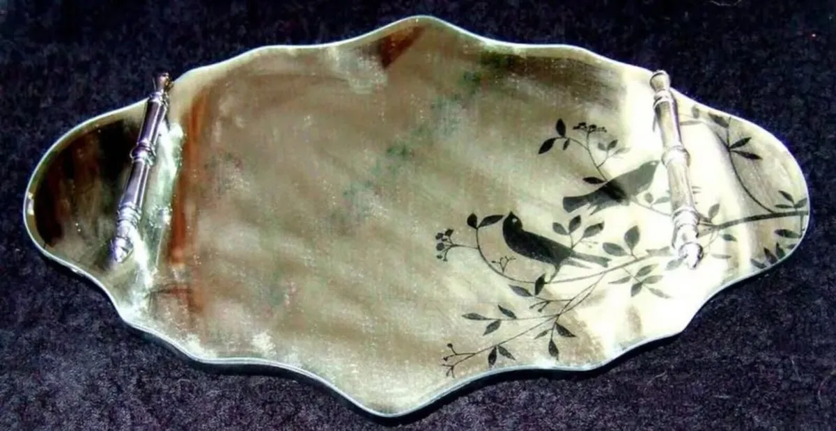 Vintage Harrods Glass Cocktail Tray–Circa 1940s - Image 1