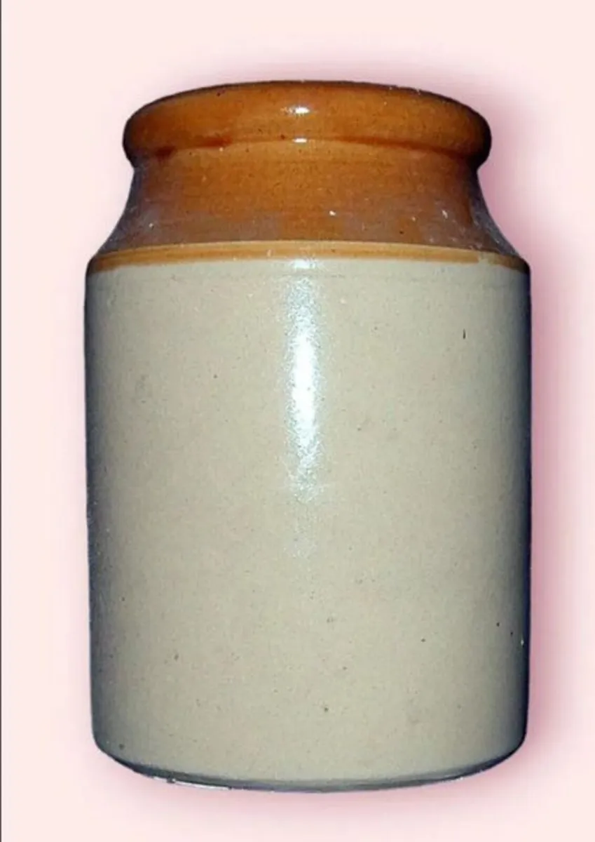 Vintage 9" Two-Tone Stoneware Pot/Crock-Pristine - Image 2